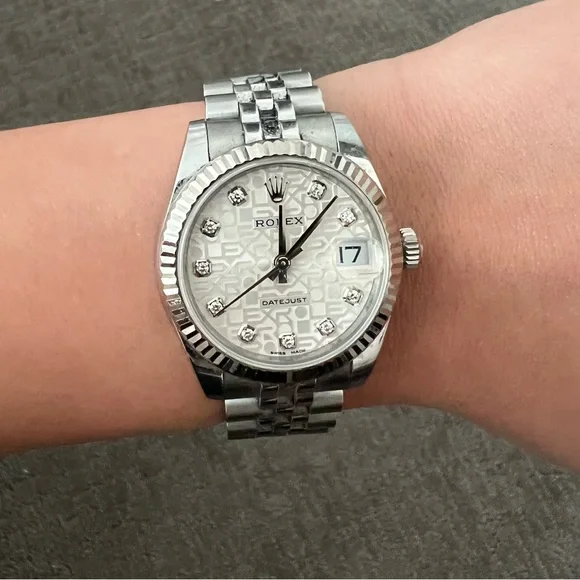 Rolex Datejust 28mm Stainless/White Gold Jubilee Face Diamond Dial - Picture 2 of 4